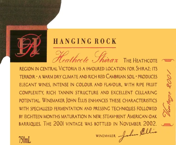 Heathcote Shiraz Bottle