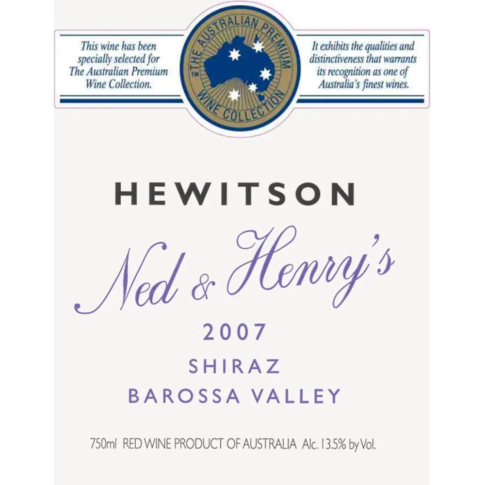 Ned and Henry's Shiraz Bottle
