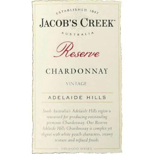 Reserve Chardonnay Bottle