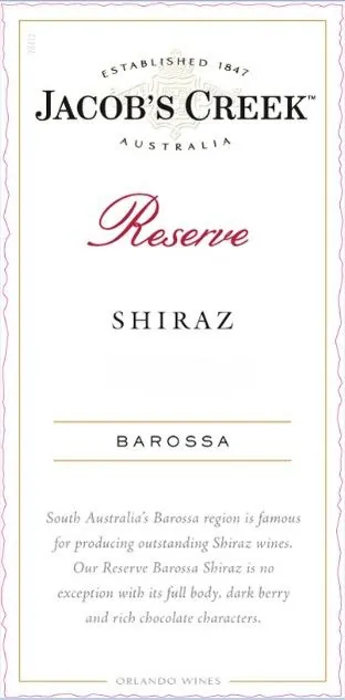Reserve Shiraz Bottle