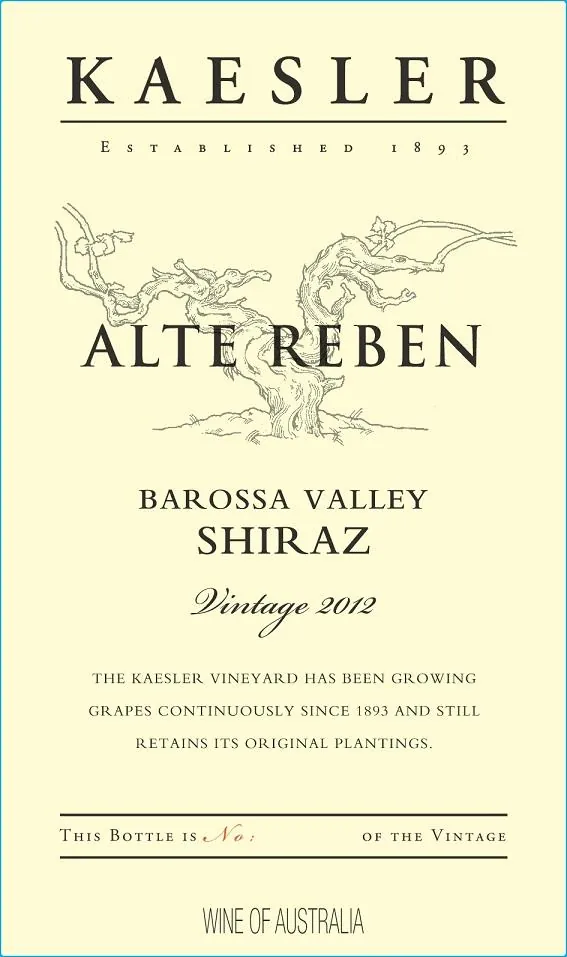 Alte Reben Shiraz Bottle
