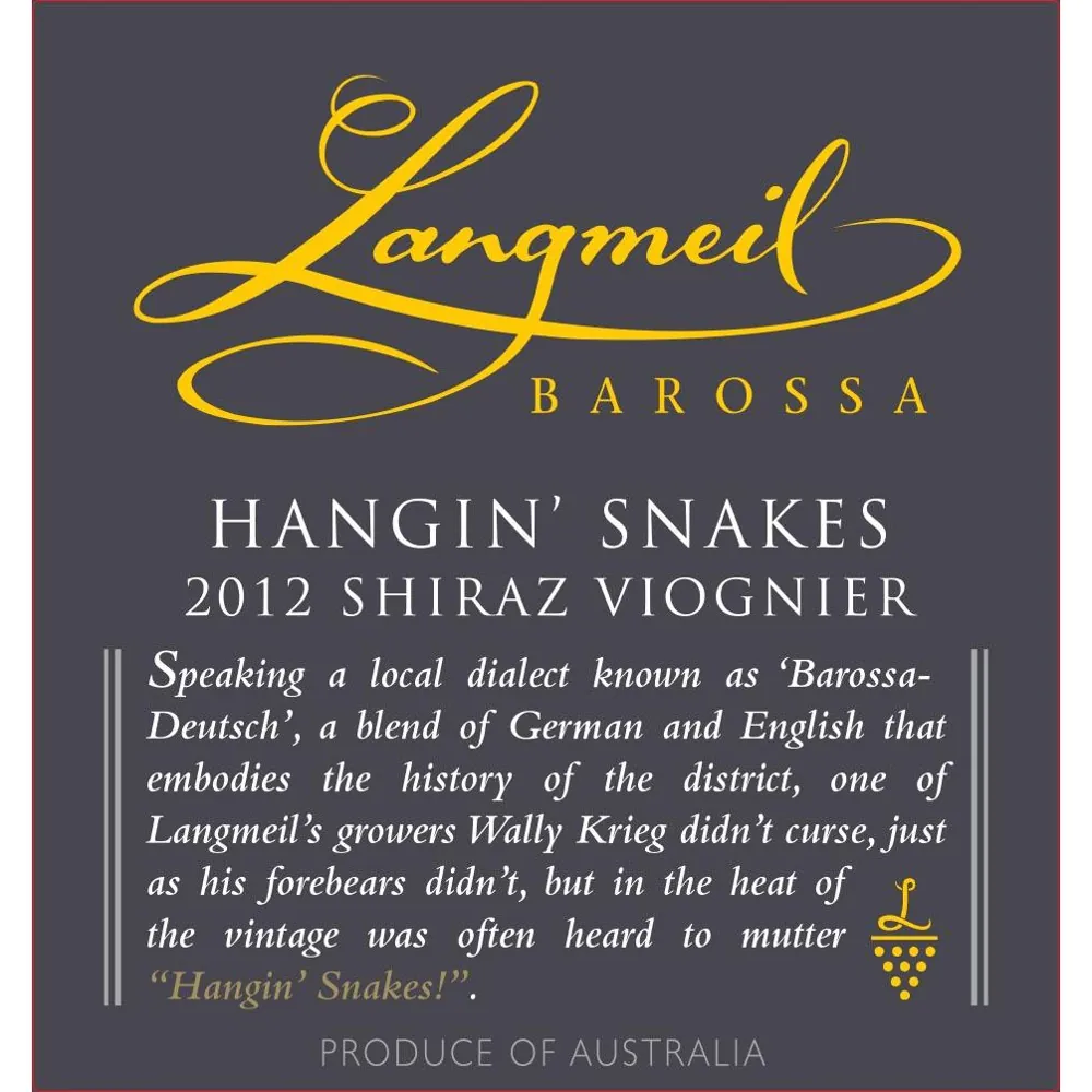 Hangin' Snakes Shiraz-Viognier Bottle