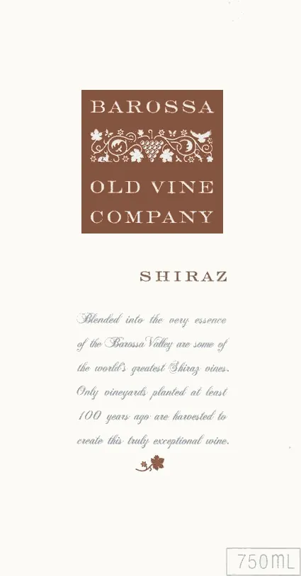 Old Vine Company Shiraz Bottle