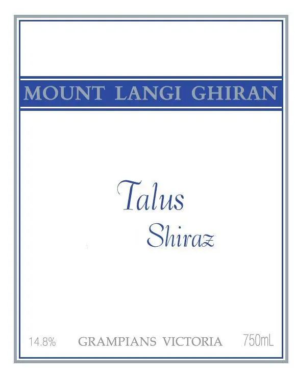 Talus Shiraz Bottle