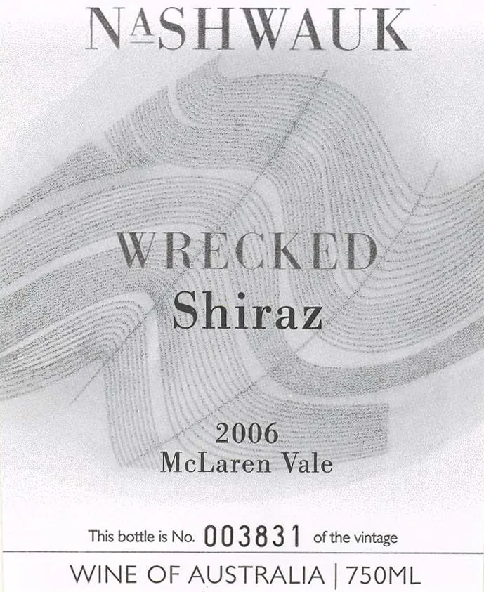 Wrecked Shiraz Bottle