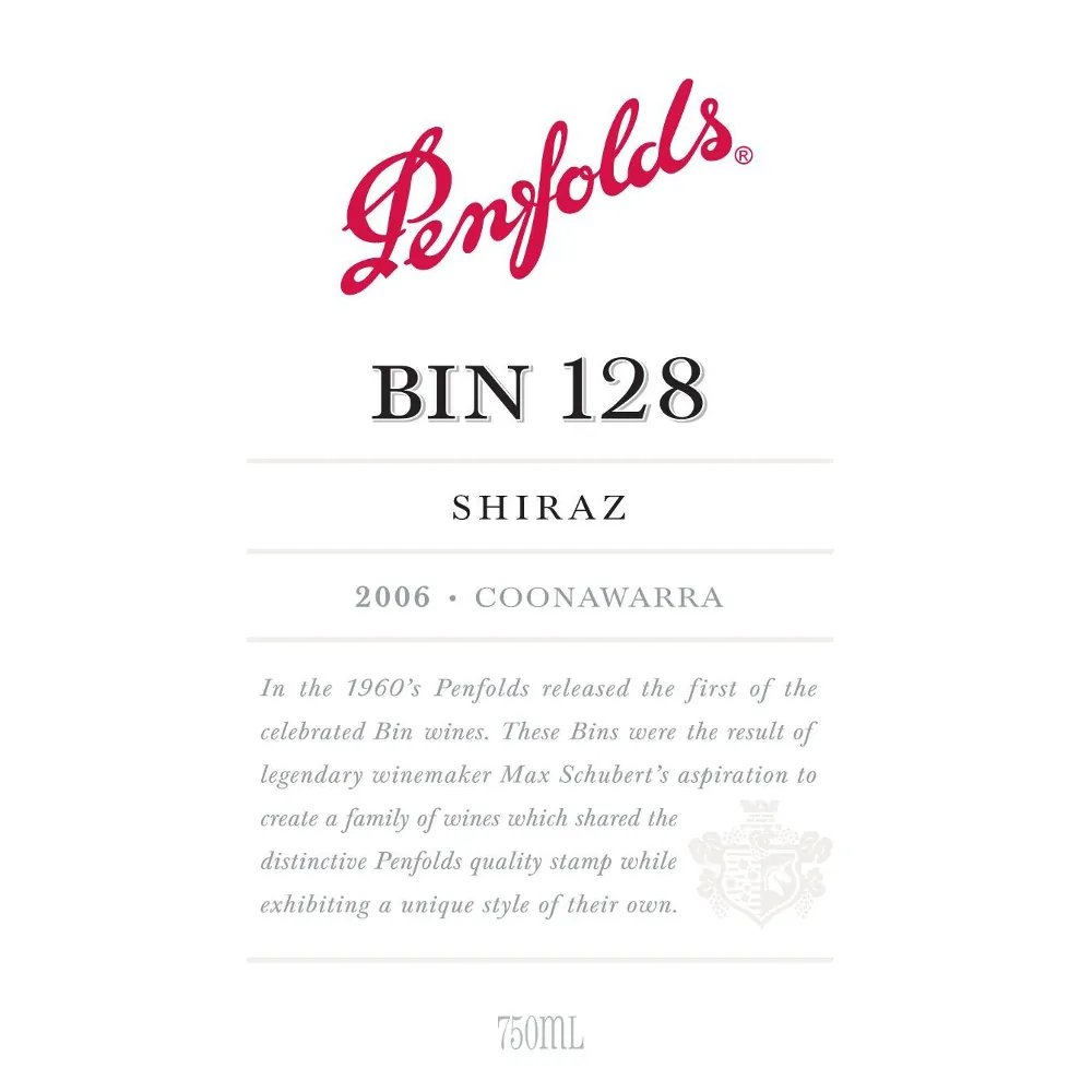 Bin 128 Coonawarra Shiraz Bottle