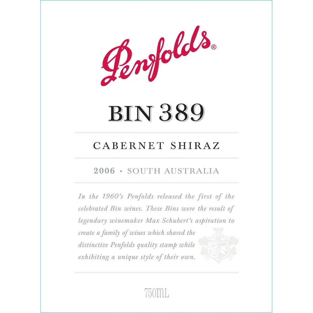 Bin 389 Cabernet-Shiraz Bottle