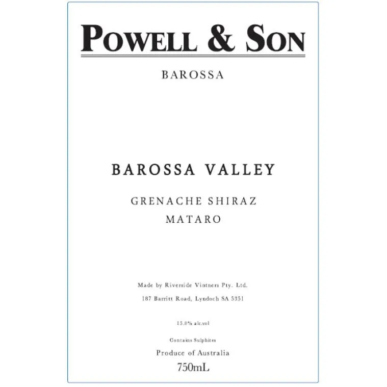 Barossa Valley Grenache Shiraz Mataro Bottle