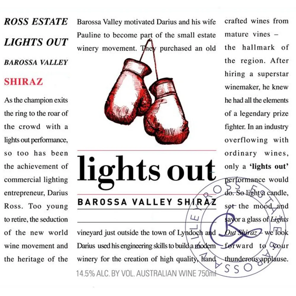Lights Out Shiraz Bottle