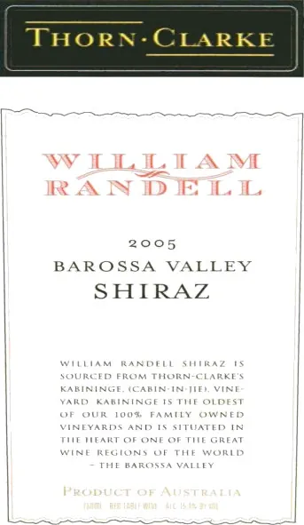 William Randell Shiraz Bottle