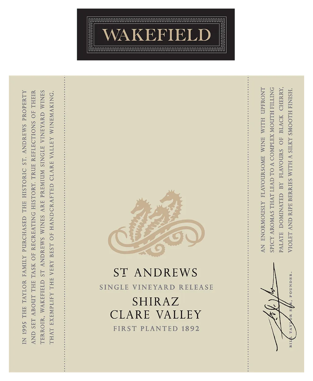 St. Andrews Shiraz Bottle
