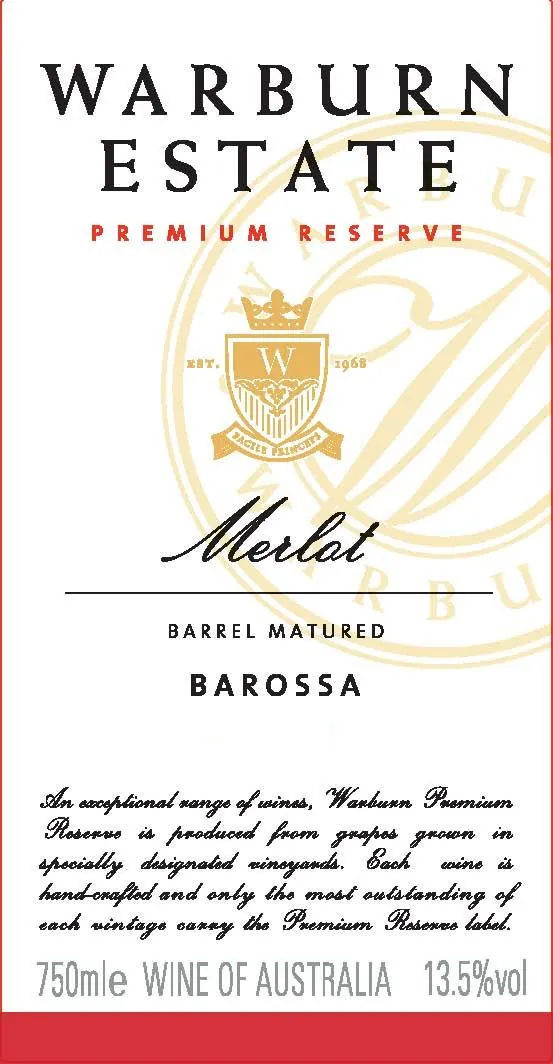Premium Reserve Merlot Bottle