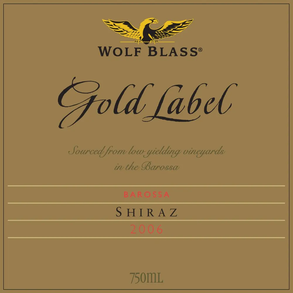 Gold Label Shiraz Bottle