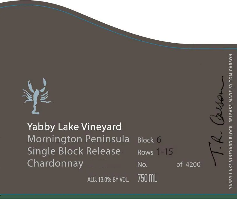 Single Block Release Block 6 Chardonnay Bottle