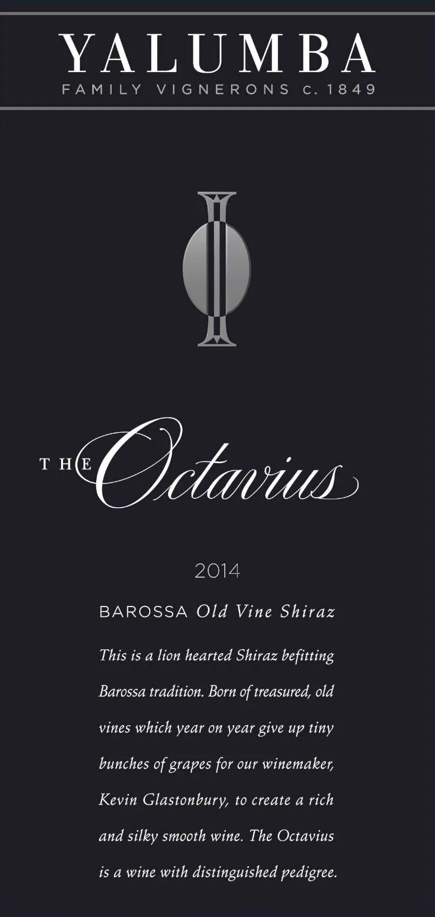 The Octavius Old Vine Shiraz Bottle