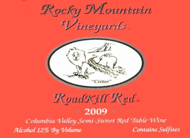 Rocky Mountain Vineyards RoadKill Red Bottle