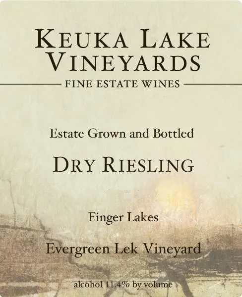 Evergreen Lek Vineyard Dry Riesling Bottle