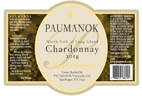 Barrel Fermented Chardonnay Bottle