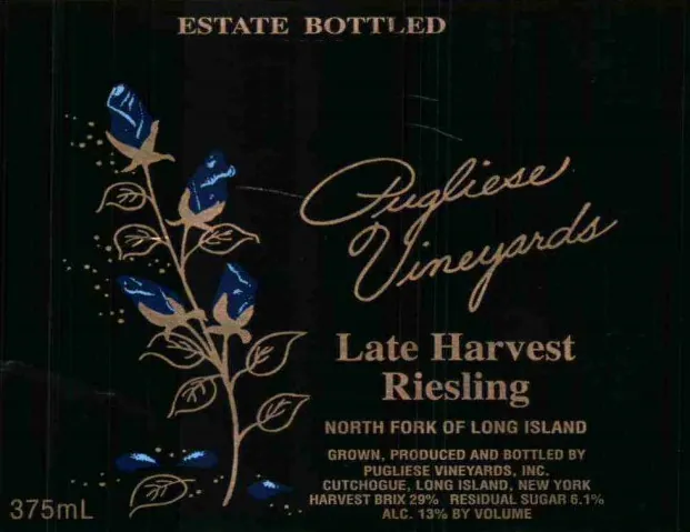 Late Harvest Riesling Bottle