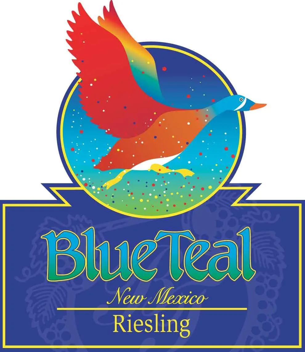Blue Teal Vineyards Riesling Bottle