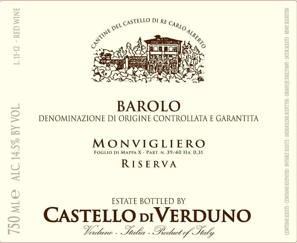 Barolo Monvigliero Riserva Bottle