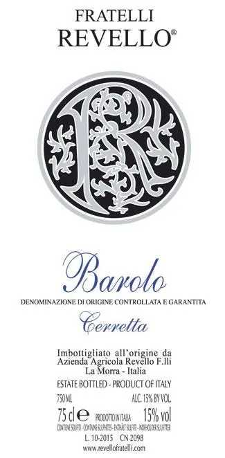 Barolo Cerretta Bottle