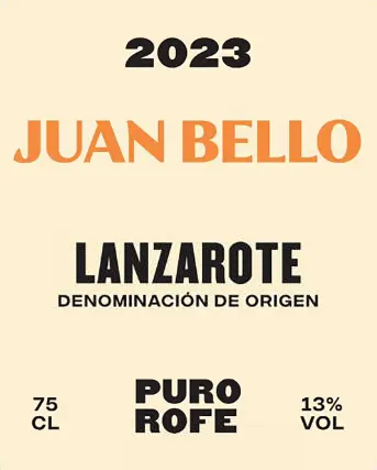Lanzarote Blanco Juan Bello Bottle
