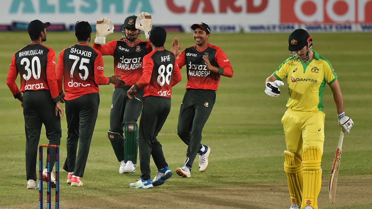 Bangladesh defend their lowest ever score to register their first T20I win over Australia 