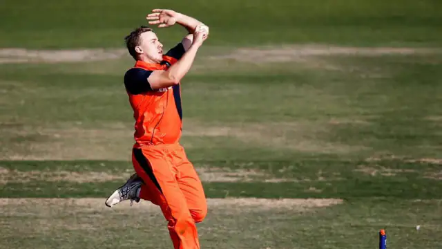 Logan van Beek becomes the first Netherlands bowler to pick up a hat-trick in T20Is