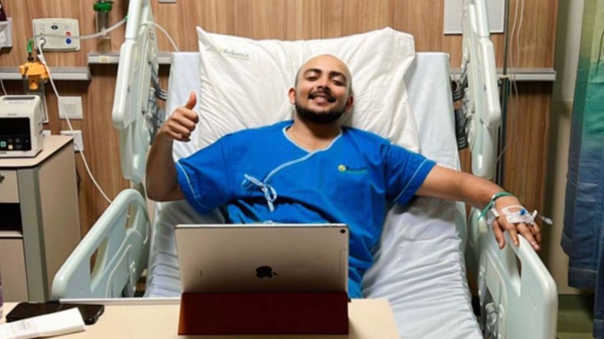 Prithvi Shaw shares a picture of his recovery after being hospitalized due to fever