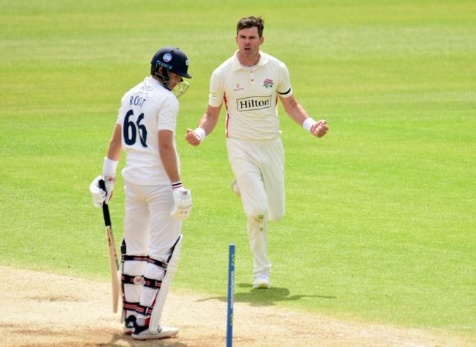 WATCH: James Anderson knocks over Joe Root with a beauty