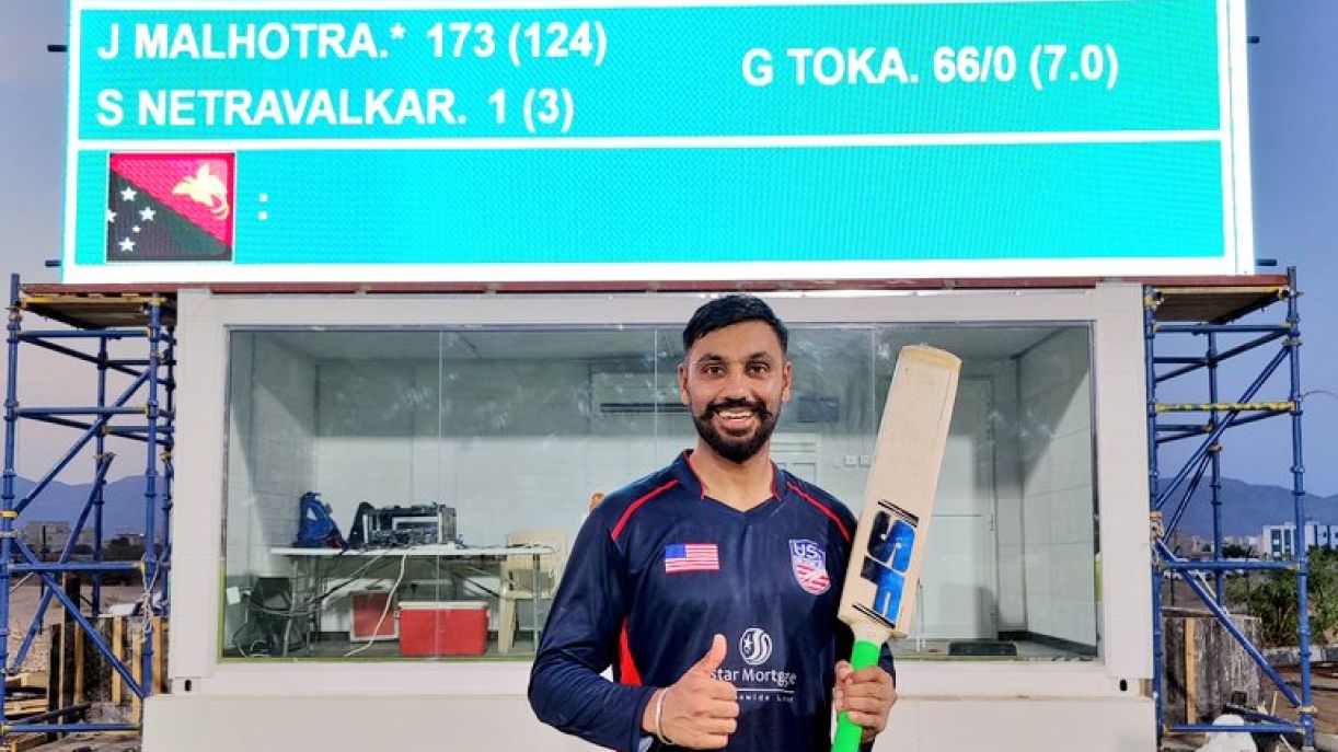 USA’s Jaskaran Malhotra hits six sixes off six balls against PNG, enters record books with Yuvraj Singh