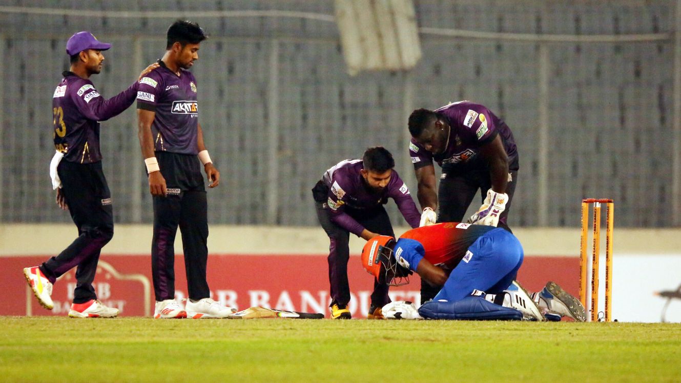 Watch | Andre Fletcher stretchered out of Sher-e-Bangla Stadium after being hit on the neck