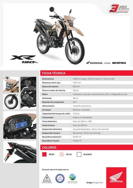 Honda XR 190 L On-Off 2026