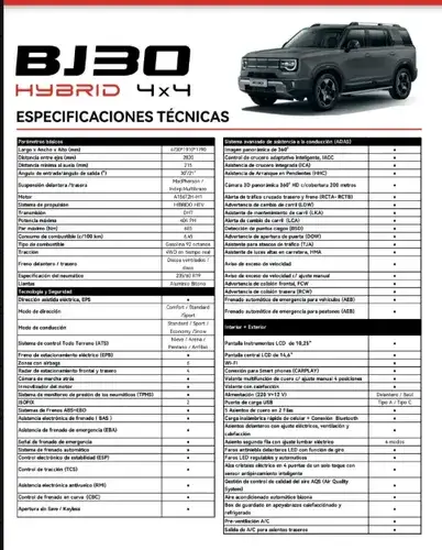 BAIC BJ30 1.5T Bj30 4Wd Hybrid 2026