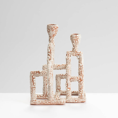 SG557Y5 Cracked Earth Square Double Candlestick Medium