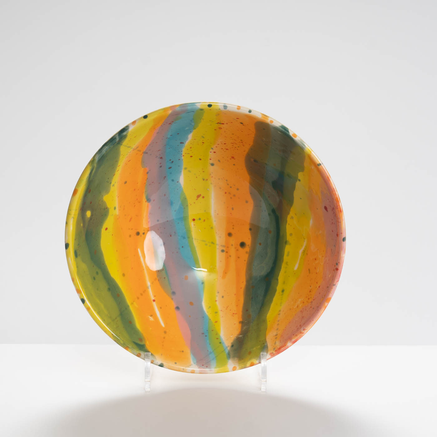 SP426Y95 Pink/Yellow/Blue Abstract Bowl