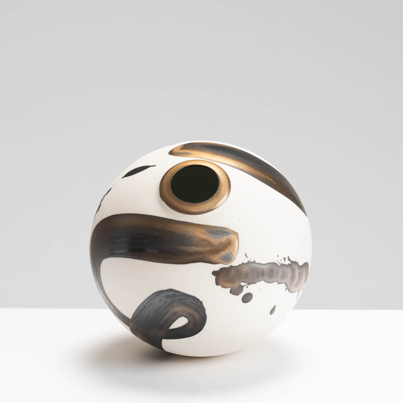 TT525Y233 Mini Moon Jar Gold Splash