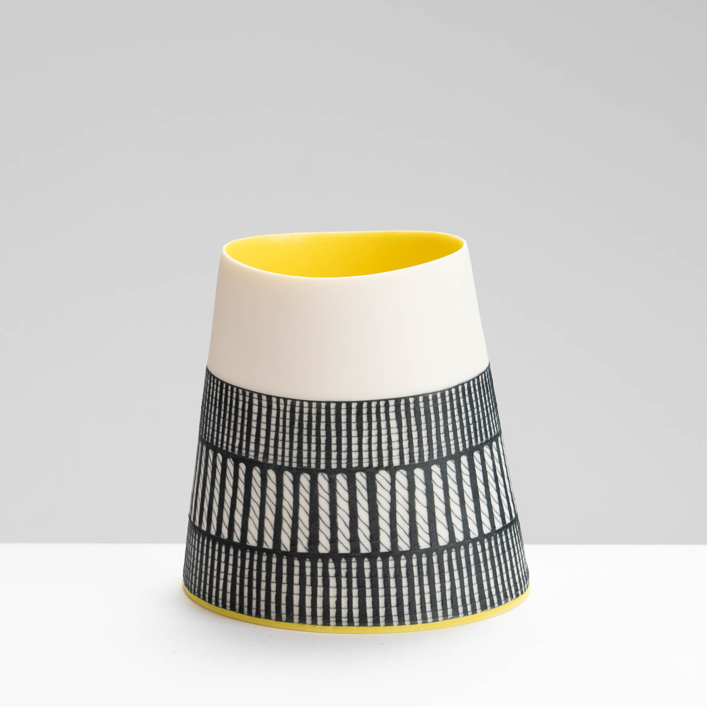 LS345Y749 Oval Vessel with Deep Yellow Interior