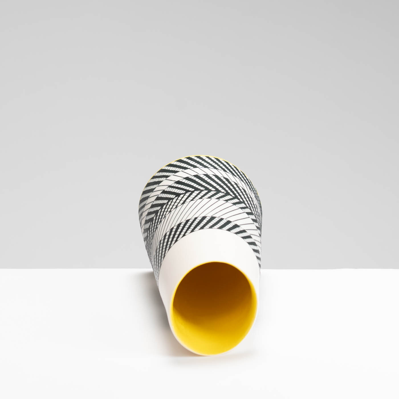 LS345Y743 Tilted Vase with Deep Yellow Interior