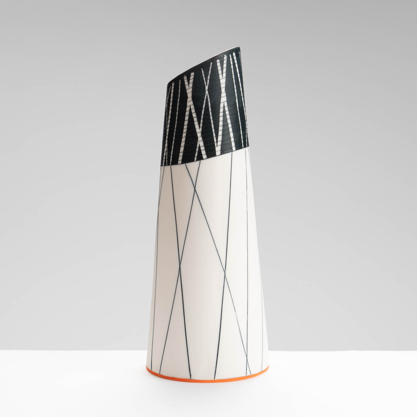 LS345Y738 Tall Vase with Deep Orange Interior II
