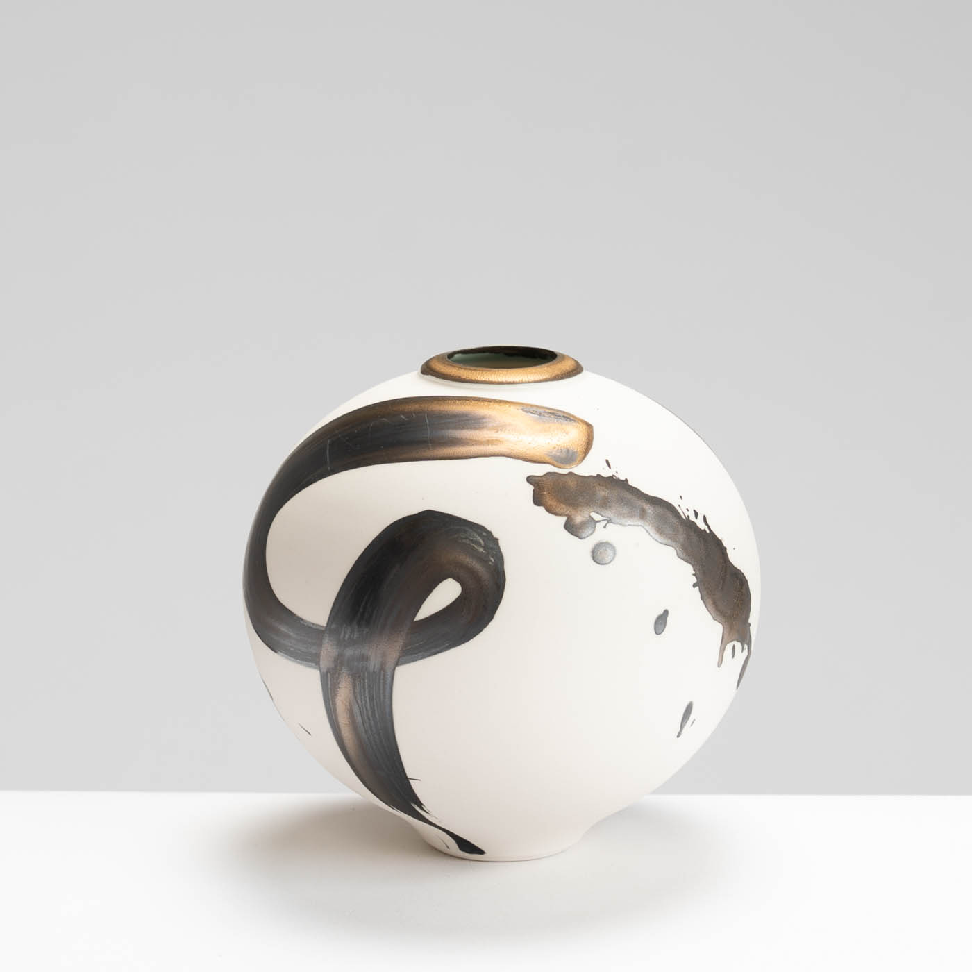 TT525Y233 Mini Moon Jar Gold Splash