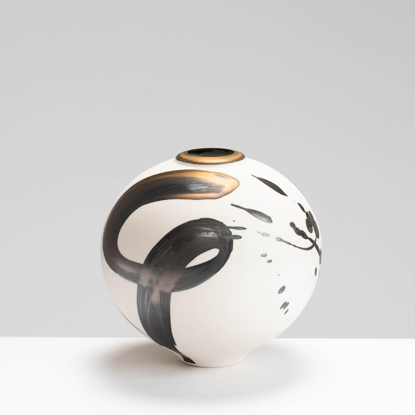 TT525Y233 Mini Moon Jar Gold Splash