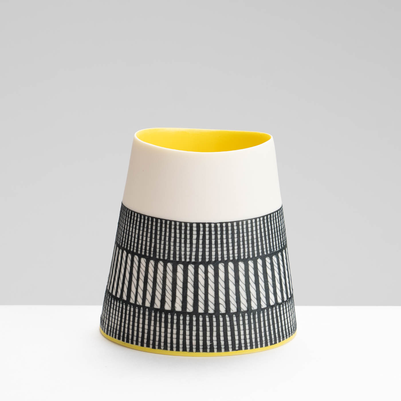 LS345Y749 Oval Vessel with Deep Yellow Interior