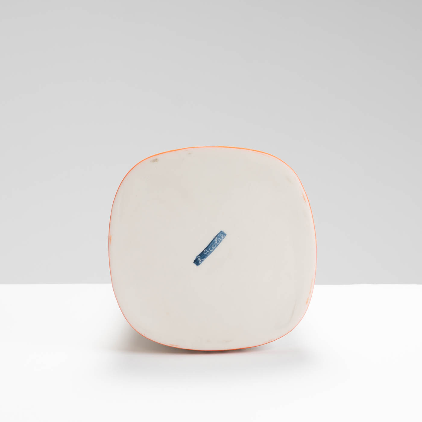 LS345Y776 Squared Vessel with Deep Orange Interior
