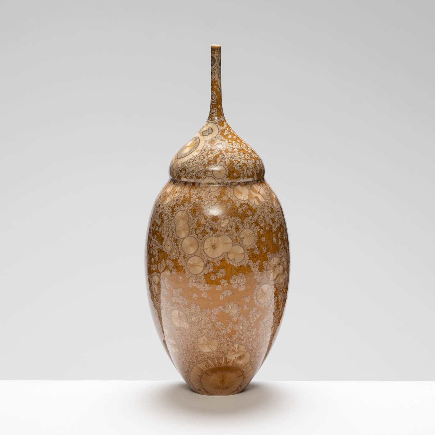 MH409Y137 Medium Narrow Neck Vase Yellow/Amber