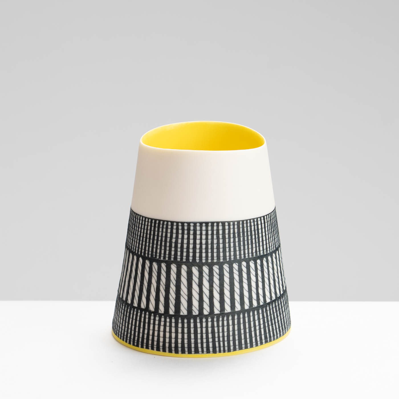 LS345Y749 Oval Vessel with Deep Yellow Interior