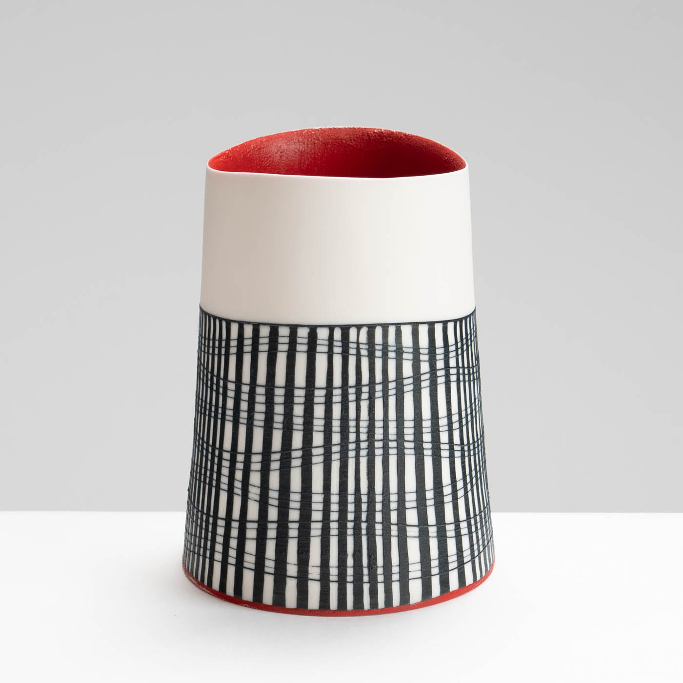 LS345Y758 Oval Vessel with Deep Ruby Interior II
