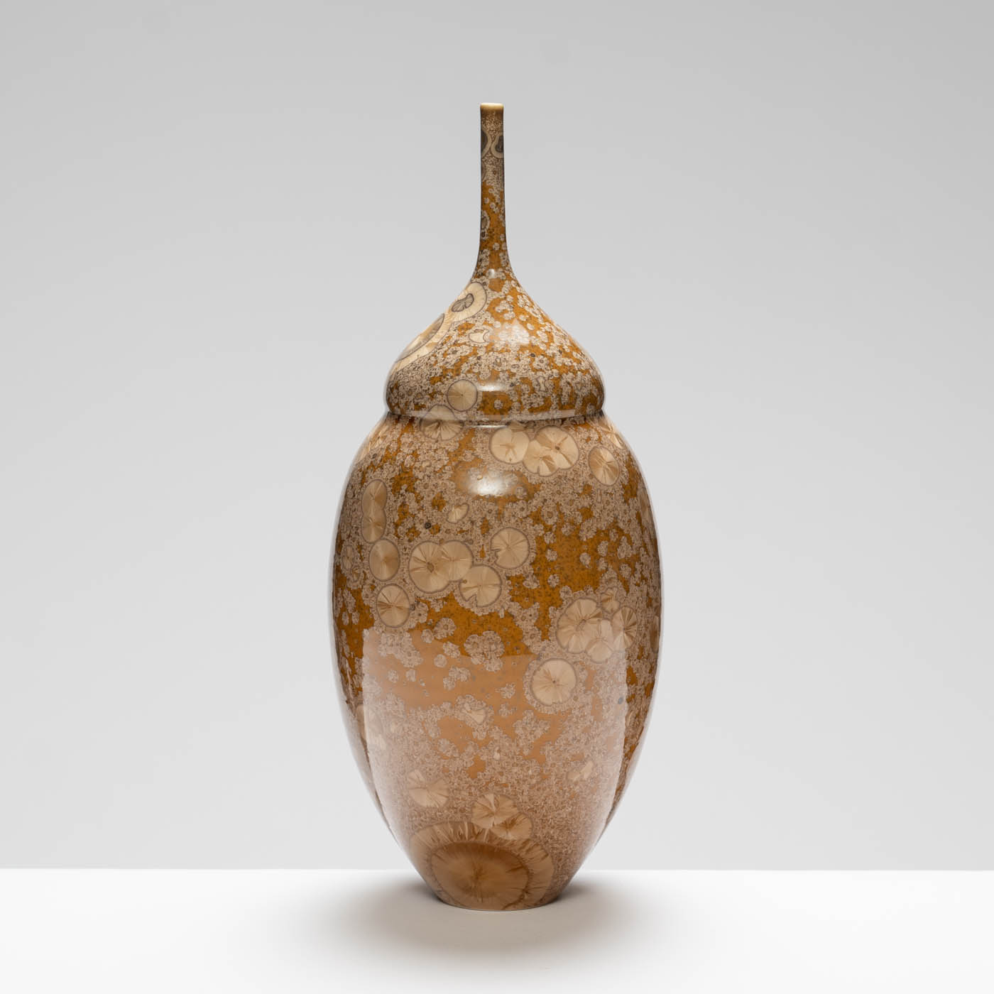 MH409Y137 Medium Narrow Neck Vase Yellow/Amber
