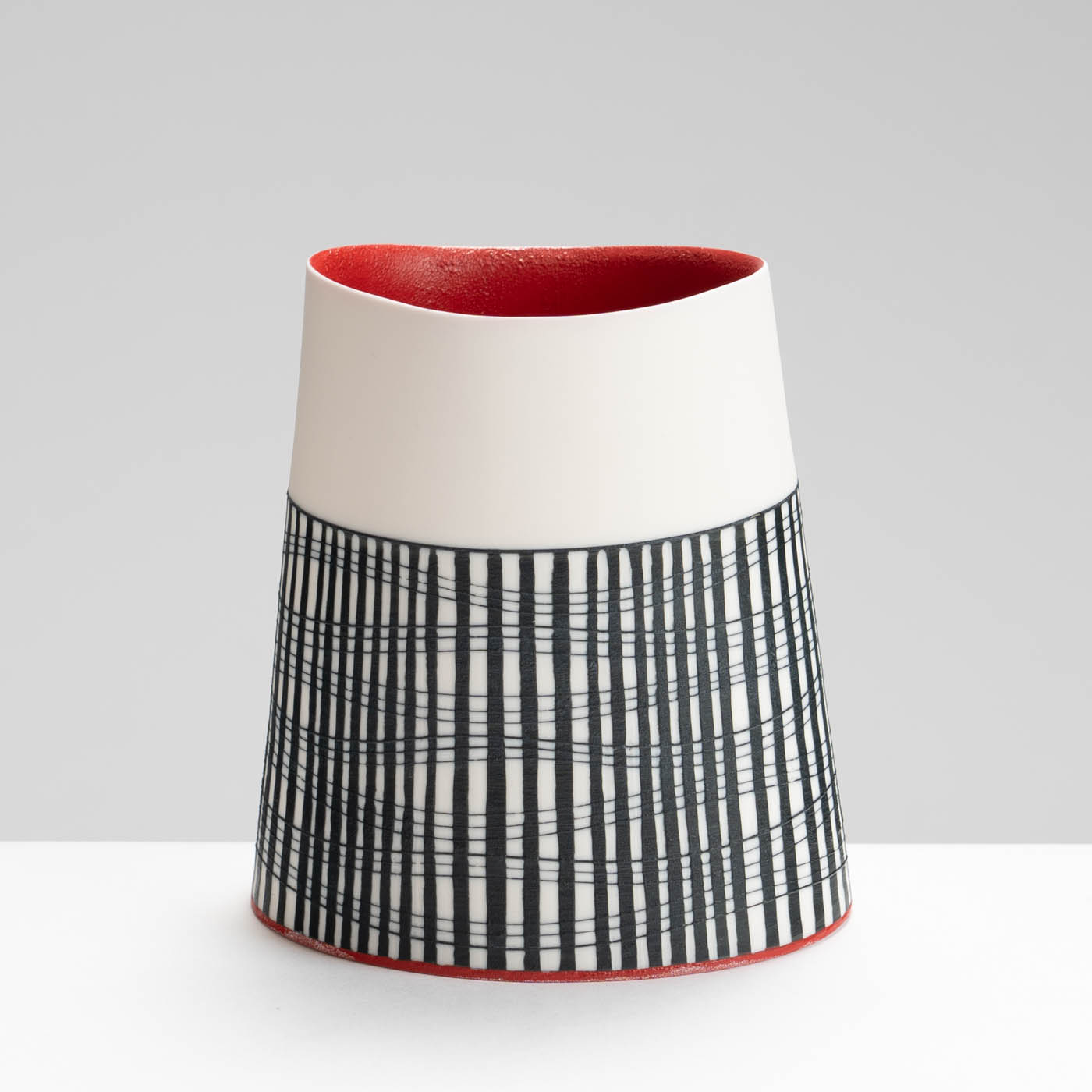 LS345Y758 Oval Vessel with Deep Ruby Interior II